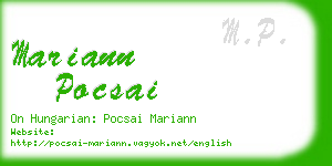 mariann pocsai business card